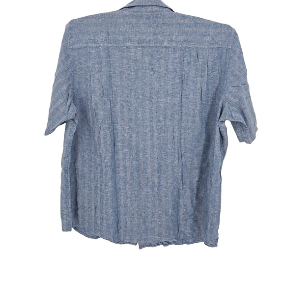 Weatherproof Vintage Blue Shirt Men's Washable Linen‎ Short Sleeve Size XXL - Picture 5 of 8